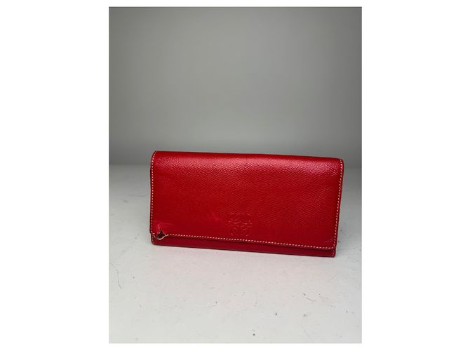 Vintage Loewe Madrid Leather Wallet Red - view 5