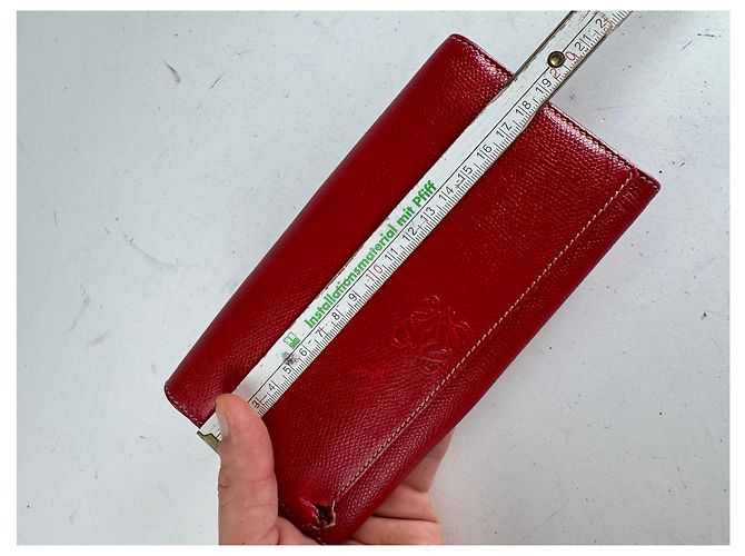 Vintage Loewe Madrid Leather Wallet Red - view 6