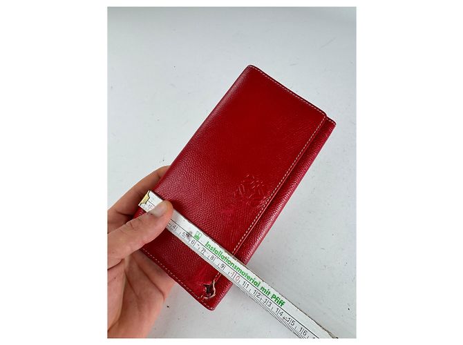 Vintage Loewe Madrid Leather Wallet Red - view 7