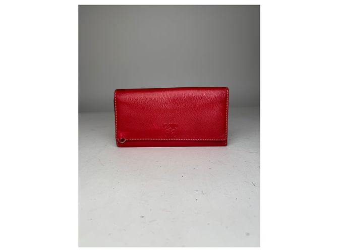 Vintage Loewe Madrid Leather Wallet Red - view 8