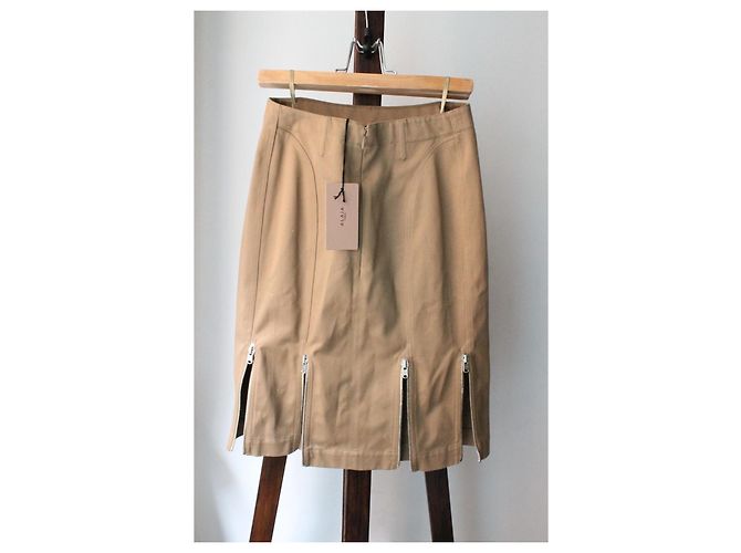 Falda de algodón Alaïa beige/marrón nueva con etiqueta tamaño 34 - vista 3