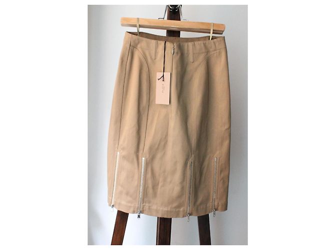 Falda de algodón Alaïa beige/marrón nueva con etiqueta tamaño 34 - vista 5