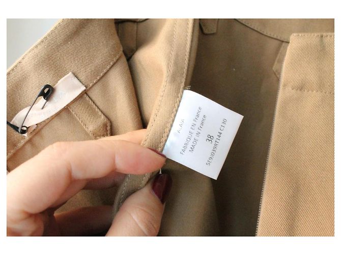 Falda de algodón Alaïa beige/marrón nueva con etiqueta tamaño 34 - vista 7