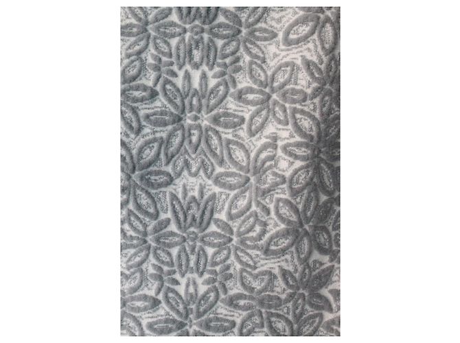 Alaïa weißes Kleid mit grauen Blumenmustern, neu mit Etikett, Größe 38 - Ansicht 2