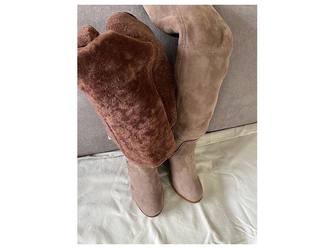 Ugg W Fiorentina Botas Altas de Gamuza Beige - vista 3