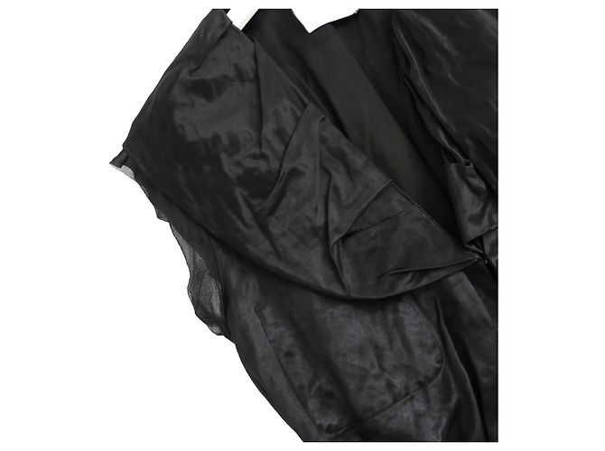 Lanvin x Alber Elbaz Spring 2006 Crinkle Satin Jacket Black - view 3