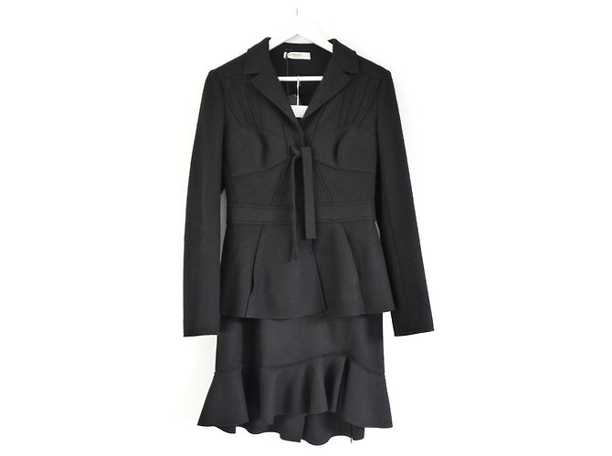 Prada Fall 2008 Black Wool Felt Corset Bust Jacket - view 11