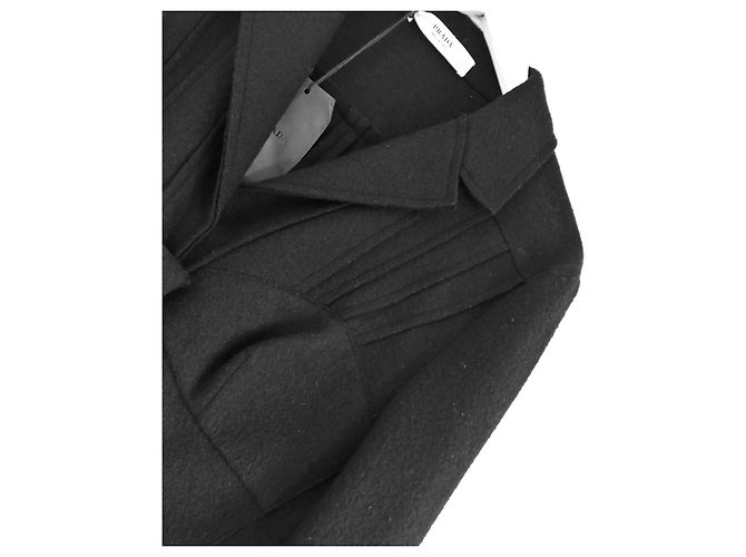 Prada Fall 2008 Black Wool Felt Corset Bust Jacket - view 4