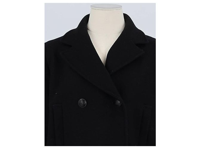 The Kooples Abrigo de lana negro - vista 2
