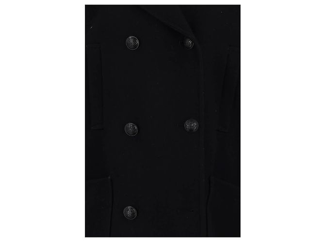 The Kooples Abrigo de lana negro - vista 3