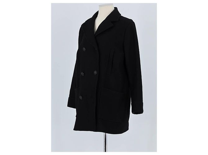 The Kooples Abrigo de lana negro - vista 4