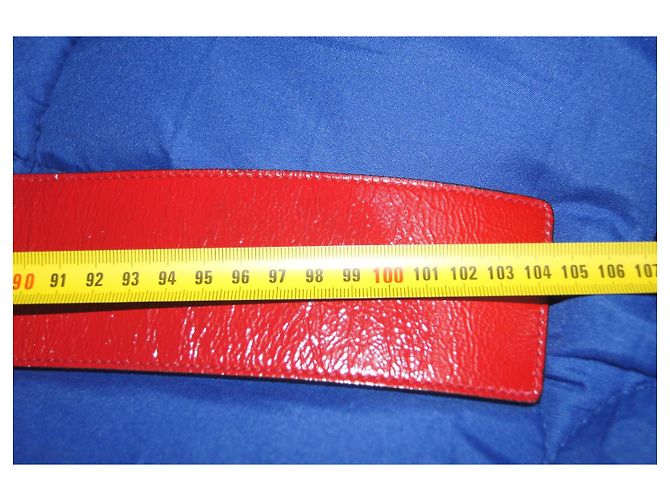 Cinto Yves Saint Laurent Vermelho em Couro Vernizado - vista 7