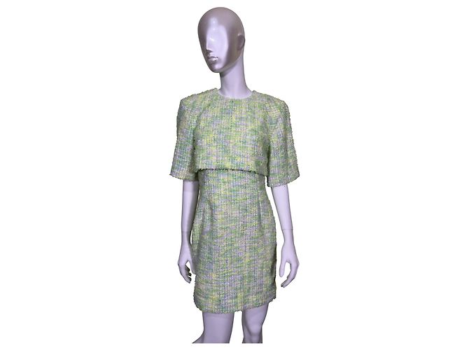 Sandro Tweed Minikleid grün Mehrfarben - Ansicht 4