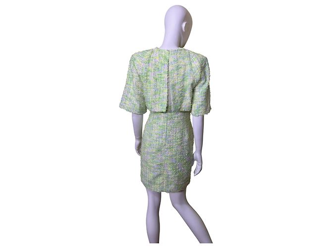 Sandro Tweed Minikleid grün Mehrfarben - Ansicht 8