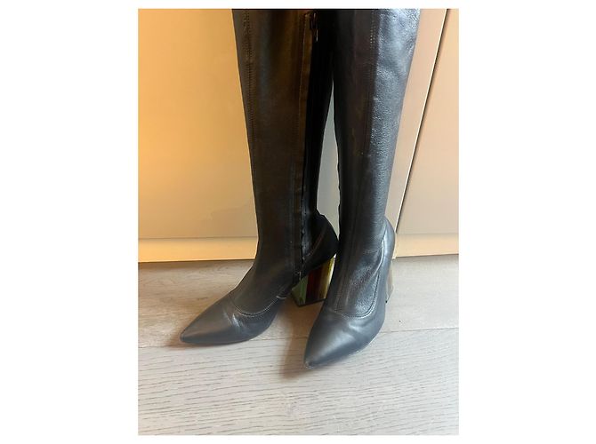 Botas Altas Zimmermann de Cuero Negro - vista 3