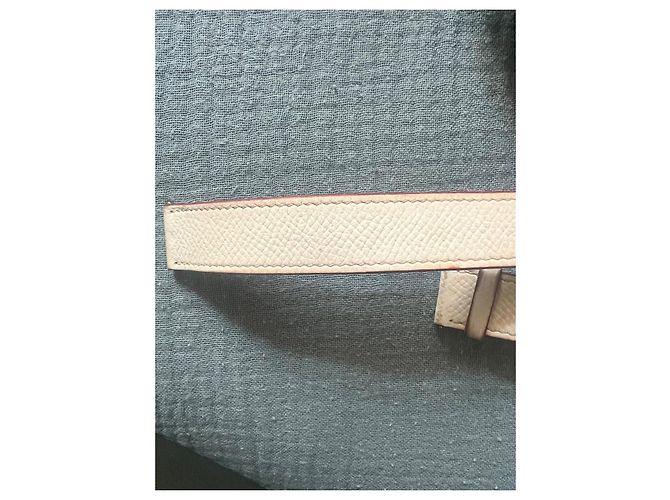 Pulseira de relógio Hermès Cap Cod GM dupla volta couro epsom branco - vista 4