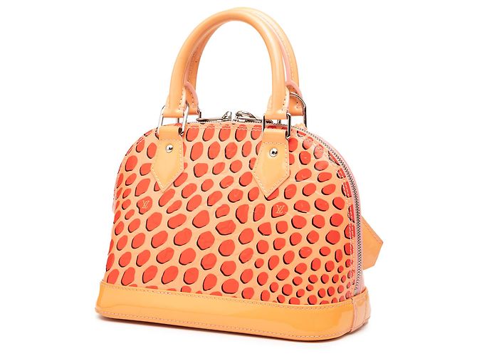 Louis Vuitton Alma BB in Vernis Monogram Arancione Jungle Dots Pesca - vista 2