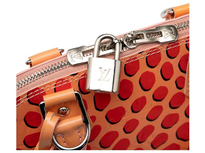 Louis Vuitton Alma BB in Vernis Monogram Arancione Jungle Dots Pesca - vista 7