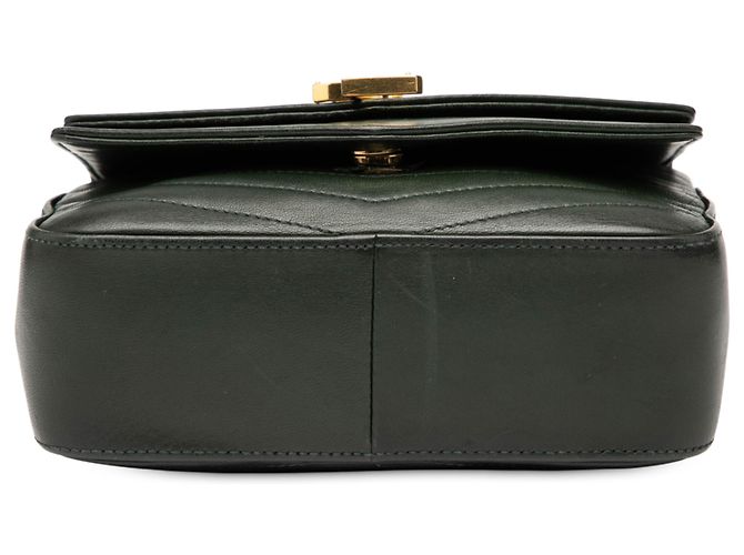 Sac Sulpice Monogram en agneau chevron vert de Saint Laurent - vue 3