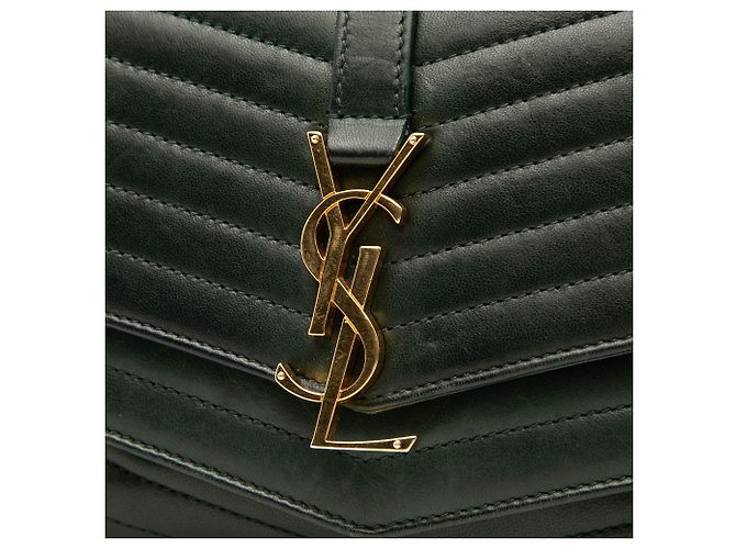 Sac Sulpice Monogram en agneau chevron vert de Saint Laurent - vue 7