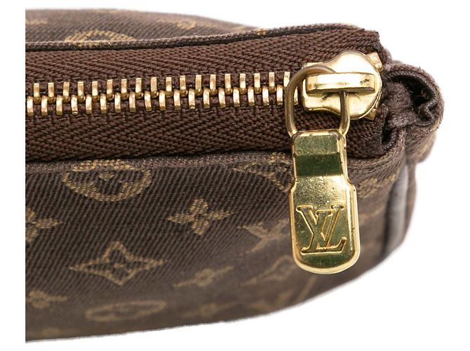 Pochette Mini Lin Bucket PM Monogram Marrone Louis Vuitton Marrone scuro - vista 10