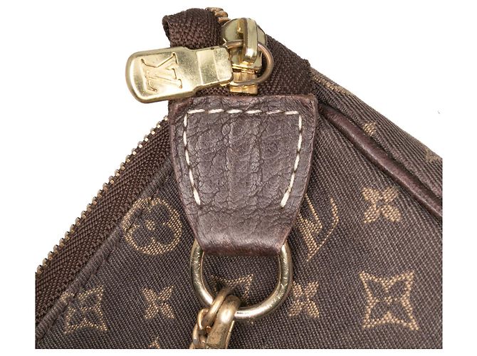 Pochette Mini Lin Bucket PM Monogram Marrone Louis Vuitton Marrone scuro - vista 5