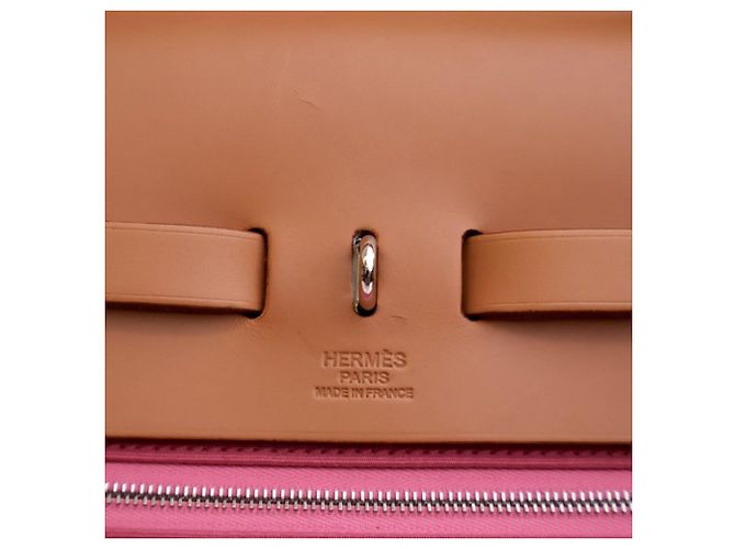 Hermès Borsa Herbag Zip 39 in Tela Rosa - vista 9