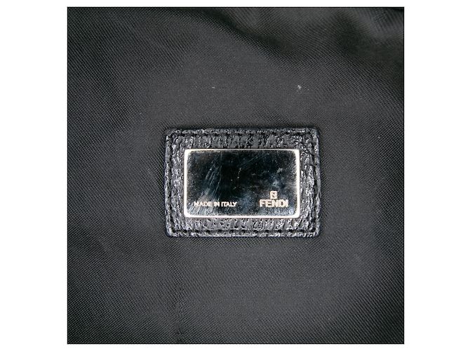 Oyster Hobo in tela con stampa zebra nera Fendi Nero - vista 5