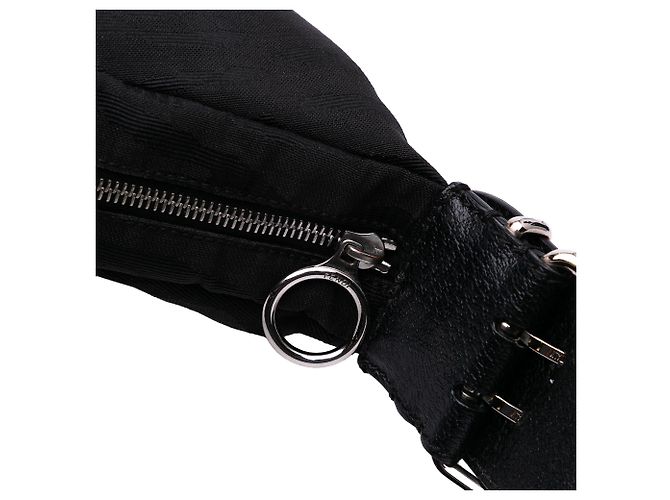 Oyster Hobo in tela con stampa zebra nera Fendi Nero - vista 7