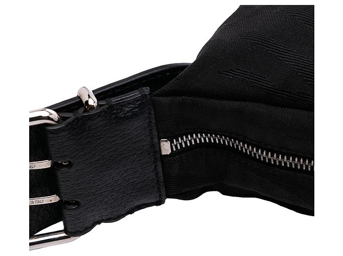 Oyster Hobo in tela con stampa zebra nera Fendi Nero - vista 8