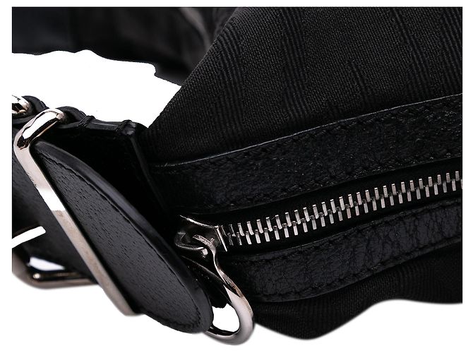 Oyster Hobo in tela con stampa zebra nera Fendi Nero - vista 9