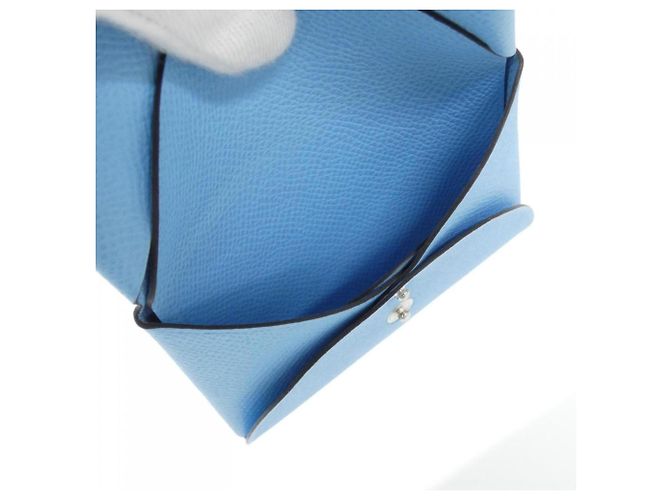 Monedero Duo Calvi de Hermès Azul claro - vista 3