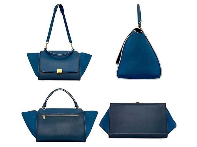 Céline Borsa Trapeze 2 in 1 Celine Blu Blu navy - vista 3