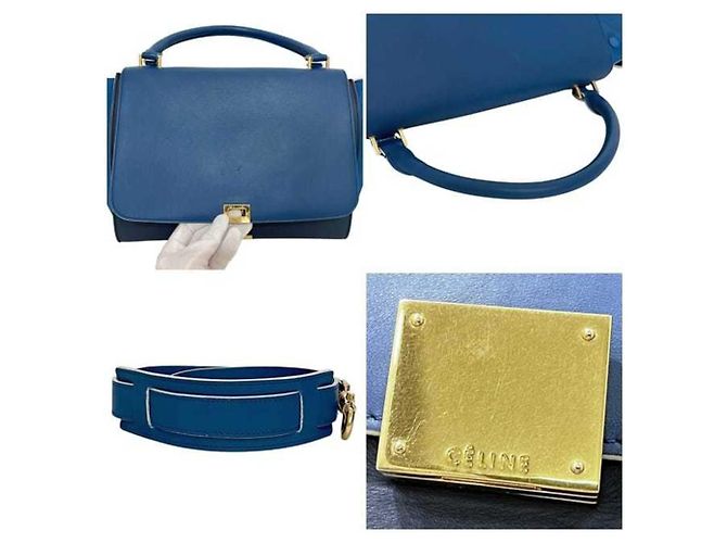 Céline Borsa Trapeze 2 in 1 Celine Blu Blu navy - vista 5