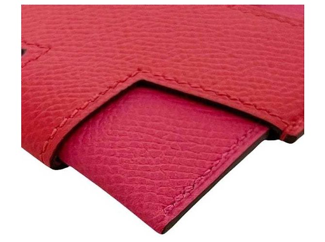 Tarjetero Hermès en cuero rojo y rosa Roja - vista 5