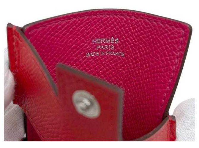 Tarjetero Hermès en cuero rojo y rosa Roja - vista 6