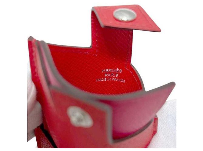 Tarjetero Hermès en cuero rojo y rosa Roja - vista 7