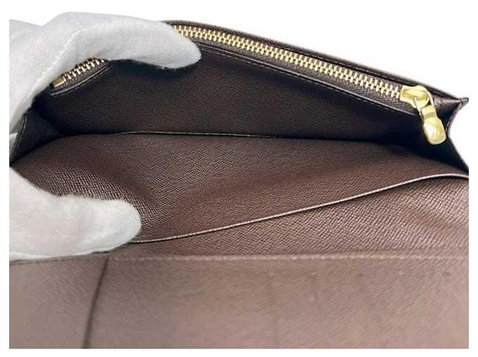 Brazza Billetera Larga Bifold Louis Vuitton en Damier Ebene Marrón Castaño - vista 6