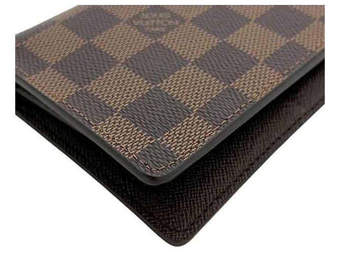 Brazza Billetera Larga Bifold Louis Vuitton en Damier Ebene Marrón Castaño - vista 9