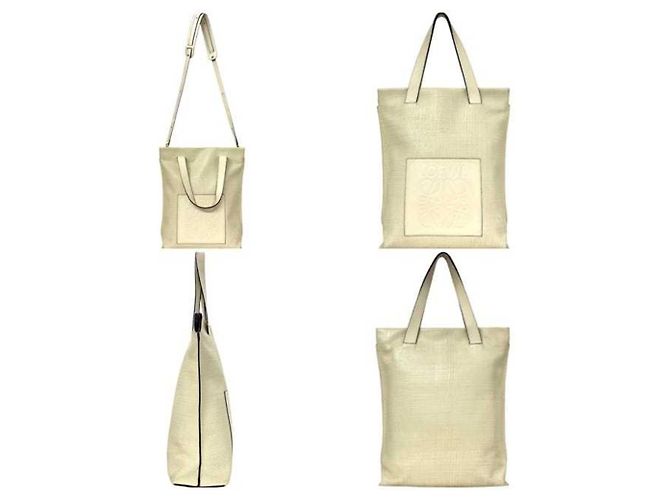 Borsa Shopper 2 in 1 Loewe Bianco Crudo - vista 3