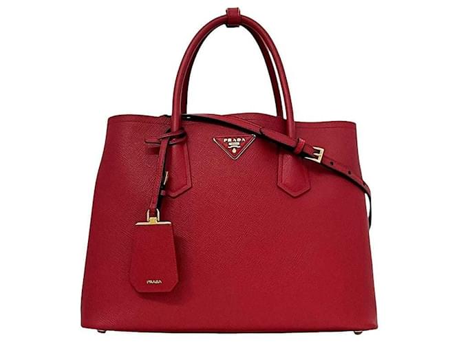 Borsa tote Prada in rosso Fuoco - vista 2
