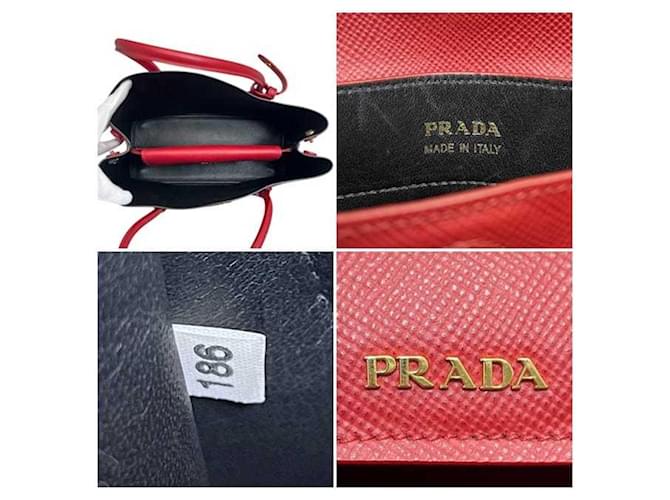 Borsa tote Prada in rosso Fuoco - vista 5