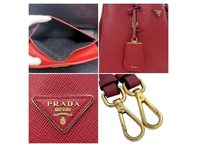 Borsa tote Prada in rosso Fuoco - vista 6