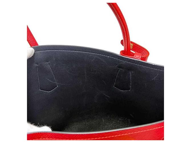 Borsa tote Prada in rosso Fuoco - vista 8