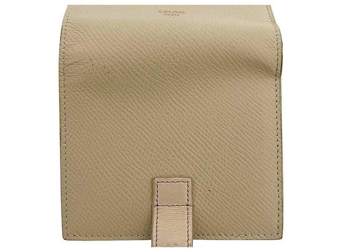 Céline Portafoglio bi-fold Celine in crema e beige Crudo - vista 7