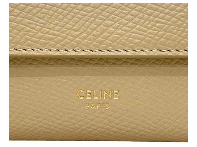 Céline Celine Beiger Leder Tri-Fold Geldbörse - Ansicht 11