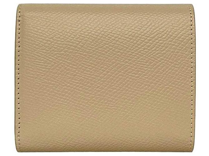 Céline Celine Beiger Leder Tri-Fold Geldbörse - Ansicht 4