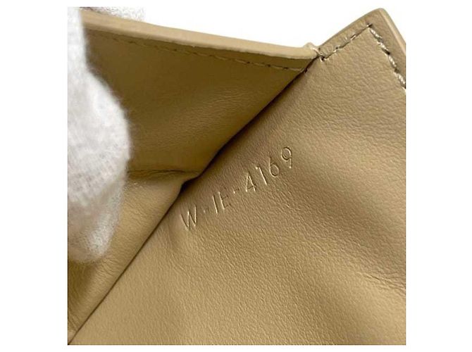 Céline Celine Beiger Leder Tri-Fold Geldbörse - Ansicht 6