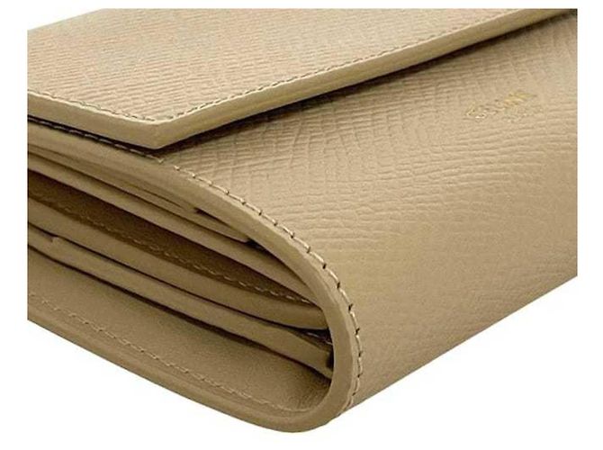 Céline Celine Beiger Leder Tri-Fold Geldbörse - Ansicht 9