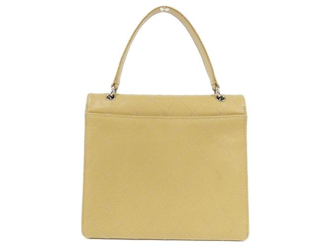 Borsa a mano in pelle di vitello grana beige Chanel - vista 2